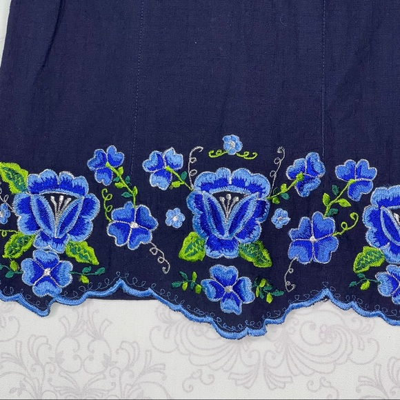 Mexican Handmade floral embroidered top zipper size 32 Medium - Picture 2 of 11